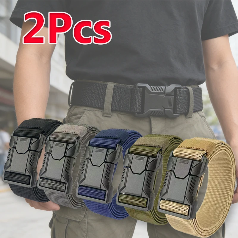 Taktischer Gürtel mit automatischer Schnalle, Herren-Canvas-Gürtel mit Schnellverschluss, Militärgürtel, lässige Outdoor-Trainingshose, Arbeitskleidung, Taillengürtel