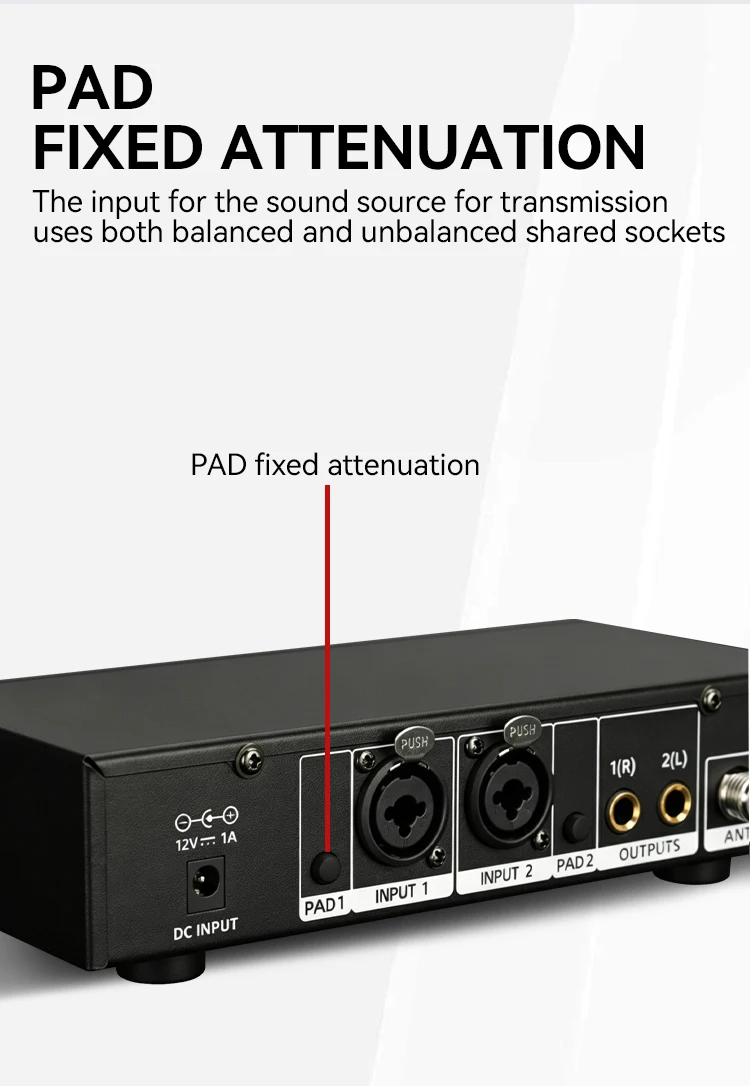 Paulkitson EM-1100 Drahtloses In-Ear-Monitoring-System 24Bit 192KHz Stereo Mono Klarer Klang Stabiles Signalband Live-Performance – Detail 10