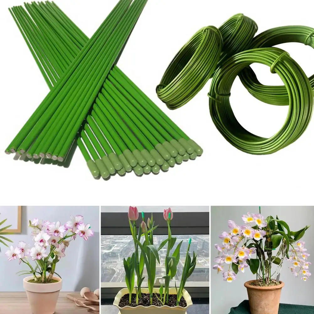 Garden Bendable Single Stem Plant Support Stakes Wind Indoor Outdoor Plants Stakes Accessories