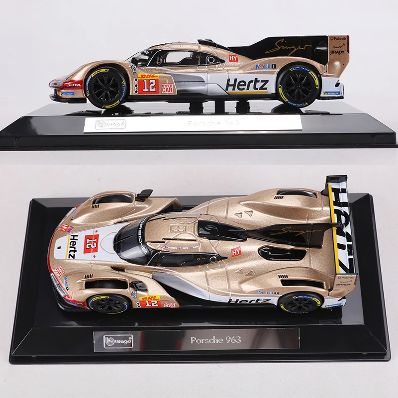 Burago 1:43 Porsche 963 Le Mans 24-hour Race Car Alloy Model Car view 3