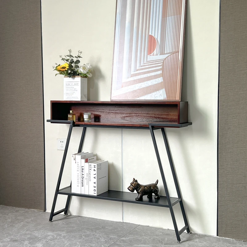 

Design Wooden Entrance Table Aesthetic Storage Cute Minimalist Corner Table Narrow Hall Mesas De Entrada Furniture Living Room