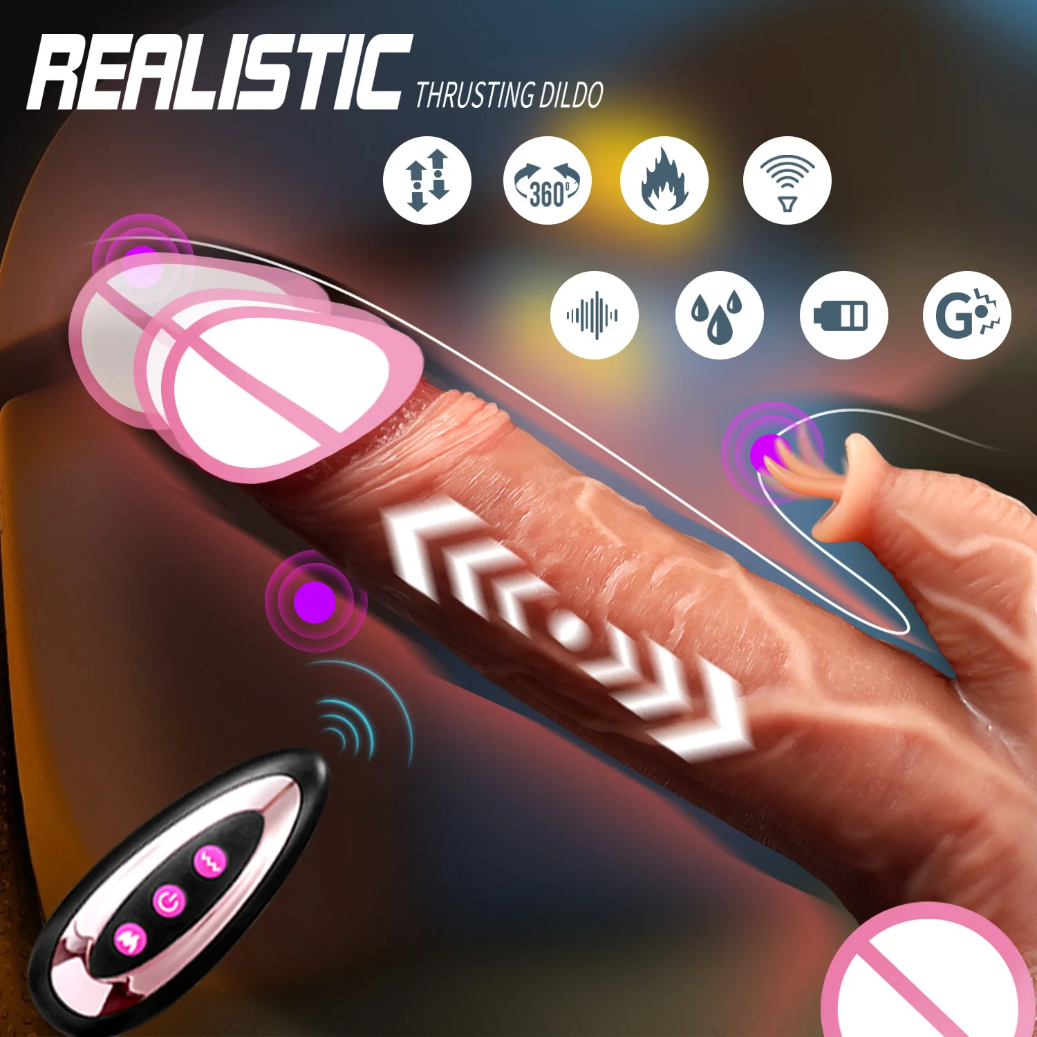 

Remote Control Tongue Licking Silicone Realistic Dildo Vagina Anal Retractable Suction Cup Penis Vibrator Female Adult Sex Toys