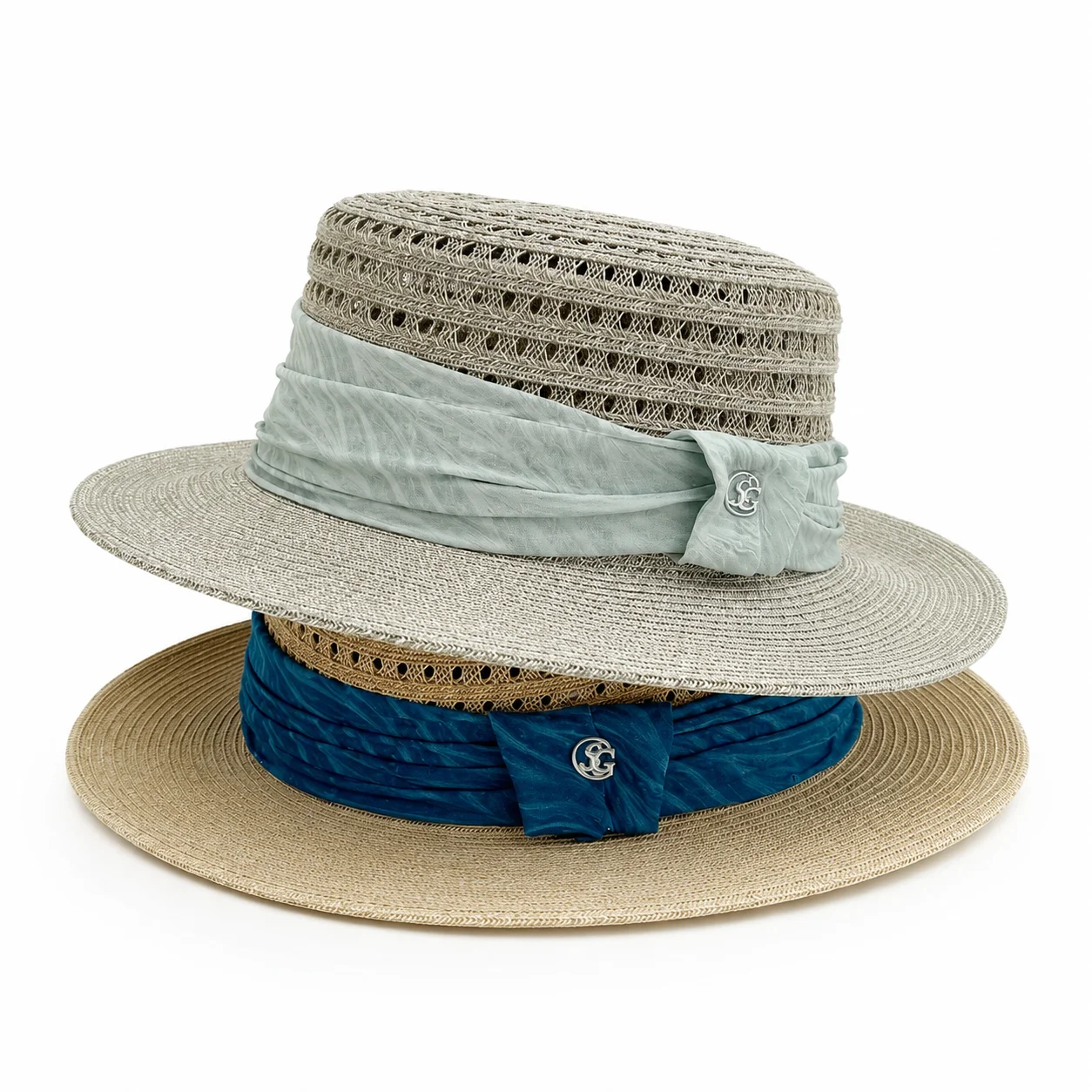 Stroh-Sonnenhut für Damen, Sommer, Strand, hohl gewebt, flacher Schirm, lässig, leicht, atmungsaktiv, UV-Schutz, für Outdoor und Reisen – Detail 2