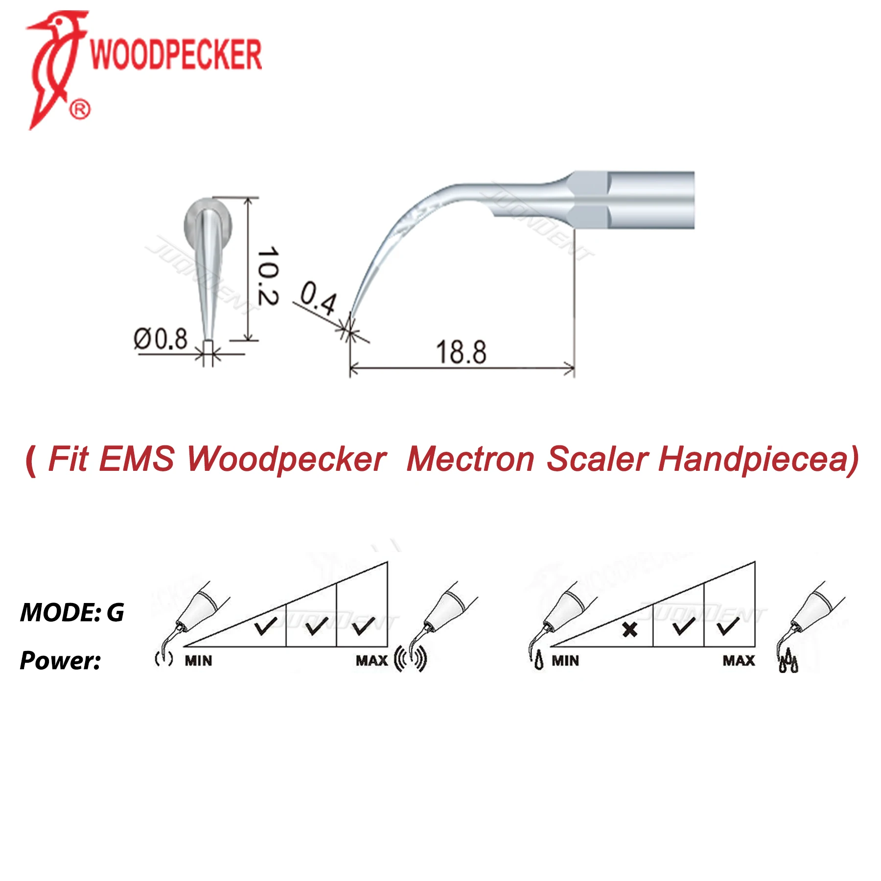 Woodpecker Scaler Tips G1 Scaling Tips Dental Ultrasonic Scaler Tips For Tooth Scaling Fit EMS Mectron Scaler Handpieces