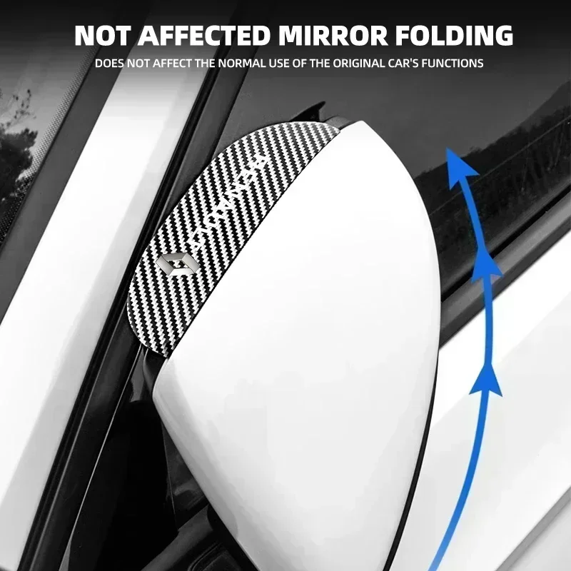 2Pcs Car Rearview Mirror Rain Eyebrow Carbon Fiber For Renault Megane 2 3 4 RS Grand Scenic Clio 4 Captur Duster Accessories view 3