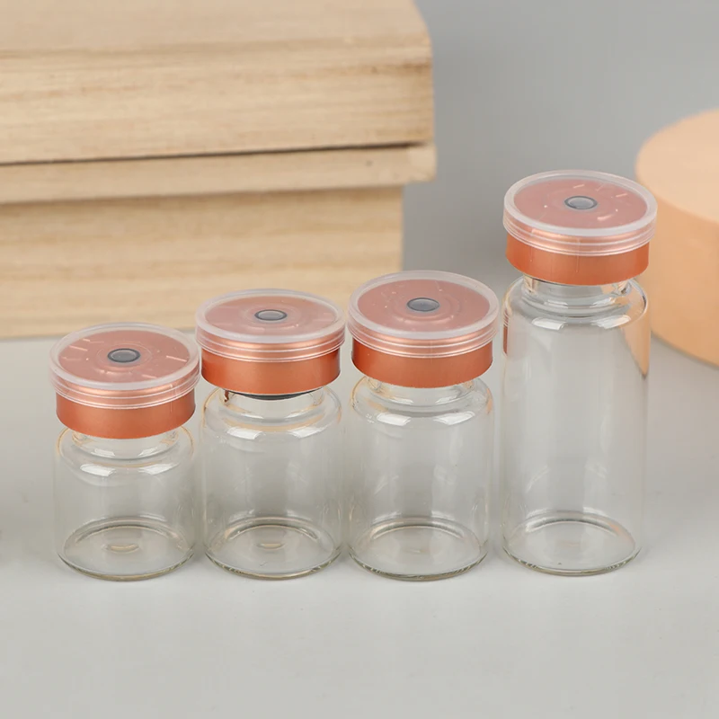 10Pcs 3ml 5ml 6ml 10ml Vials Leak-Proof Dust-Resistant Rubber Stopper Flip Off Caps Burr-Free Aluminum Cap Glass Bottles