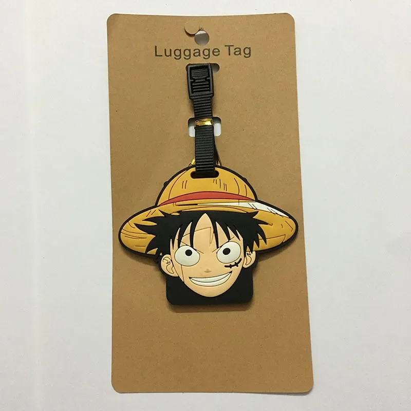 One Piece Luffy Zoro Travel Luggage Tag Cartoon Cute Suitcase ID Addres Holder Naruto Boarding Baggage Tag Label Collection Gift