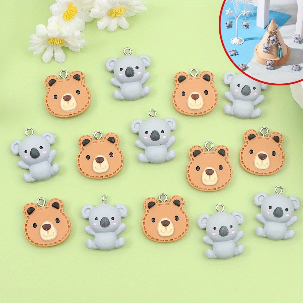 

3/8/12 шт. разноцветные декоративные подвески в форме медведя и коры, ожерелья, серьги «сделай сам», подарок на день матери, декоративные аксессуары