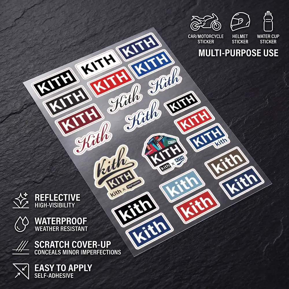 K-KITH-H Durable Waterproof Reflective Decor Sticker Scratch Cover For Motorcycle Car Helmet Fridge Accessories