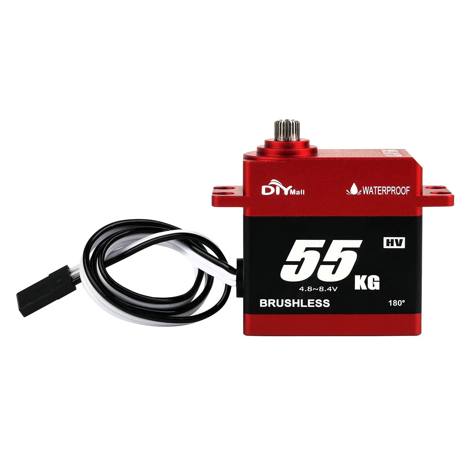 BLS-HV55MG 55KG Brushless Digital Servo Metal Gear High Torque 180/270/360 Degree Waterproof IP67 for 1/10 RC Car Truck Robot