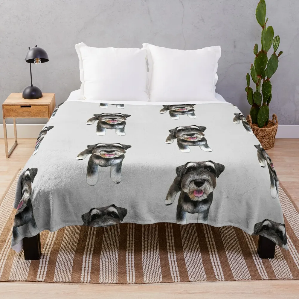 

Miniature Schnauzer Cute Mini Salt and Pepper Throw Blanket Fur Throw Blanket Oversized Throw Blanket