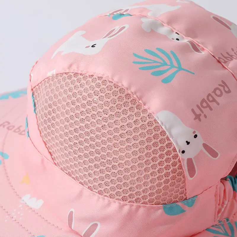 Anti UV Kids Summer Baby Sun Hat Bucket Cap With Whistle For Girls Boys Outdoor Neck Ear Cover Beach Cap