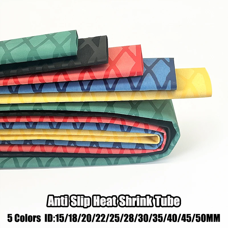 ID 15 18 20 22 25 28 30 35 40 45 50mm High-Performance Colorful PE Slip-Resistant Heat Shrink Tubing-Flexible Abrasion Resistant