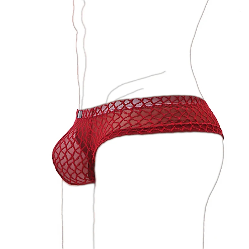 Transparent Sexy Adult Male Lace Boxer U-Shaped Bulge Pouch Brazilian Underwear See Through Lingerie трусы мужские прозрачные