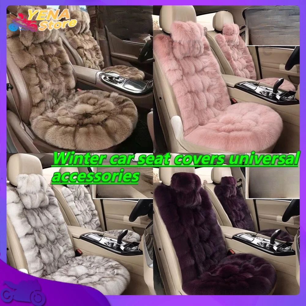 

Winter fox leather car seat cushion with small waist design. Winter high-end car accessory seat protector. 2025