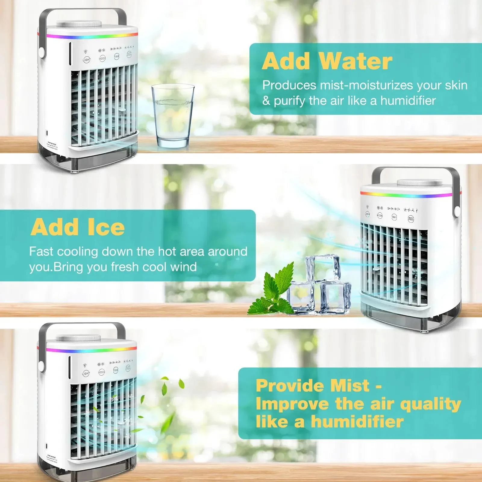 Xiaomi Mini Air Conditioner Air Cooler Fan Water Cooling Fan Air Conditioning For Room Office Mobile Portable Air Conditioner