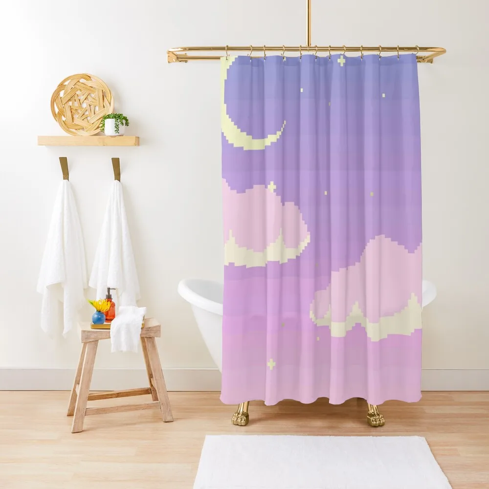 

Pastel Night Shower Curtain For Bathrooms With Beautiful Designs Set For Bathroom Anti-Mold Waterproof Shower Bathtub Curtain