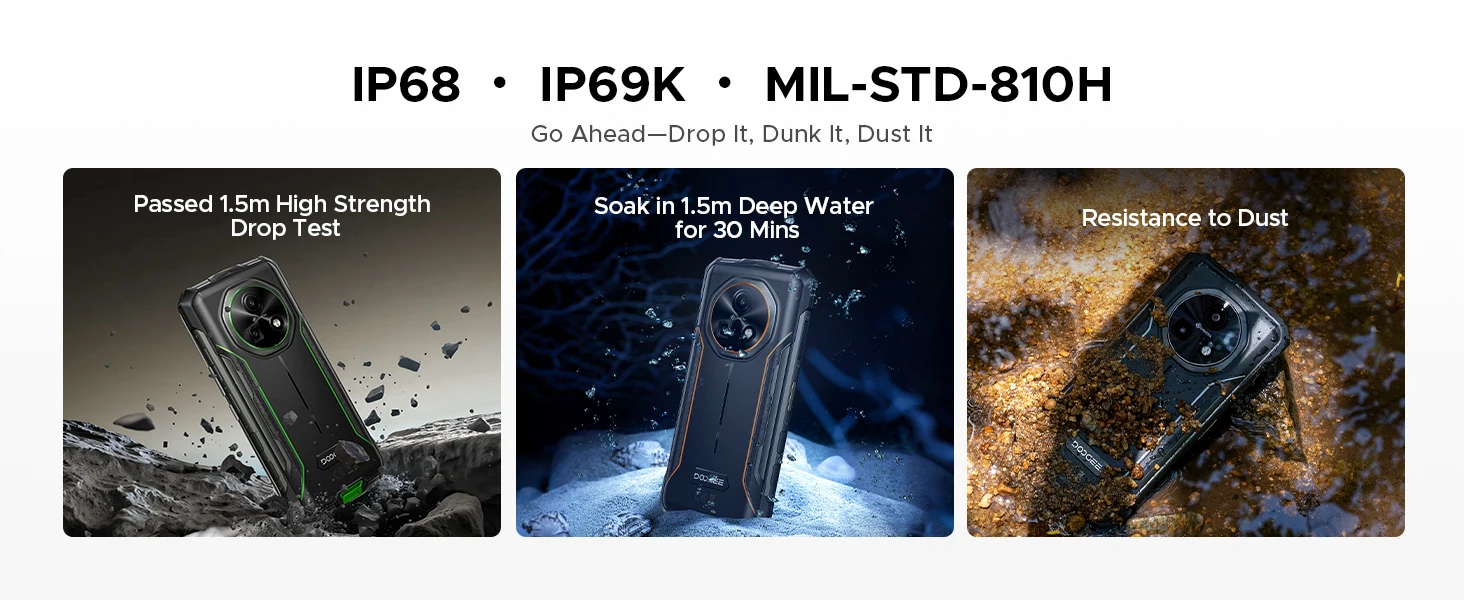 Doogee Fire 5 Pro Rugged Smartphone 13000Mah Battery 24Gb Ram(4Gb+20Gb) 128Gb Rom 6.6'' Display Helio G81 Android 16 Smartphone