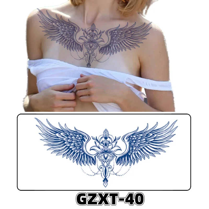 Herbal Juice Breast Patch Tattoo Sticker Lasts For 7-15 Days. Temporary Tattoos Sticker For Large-sized Chest And Back 280*150mm