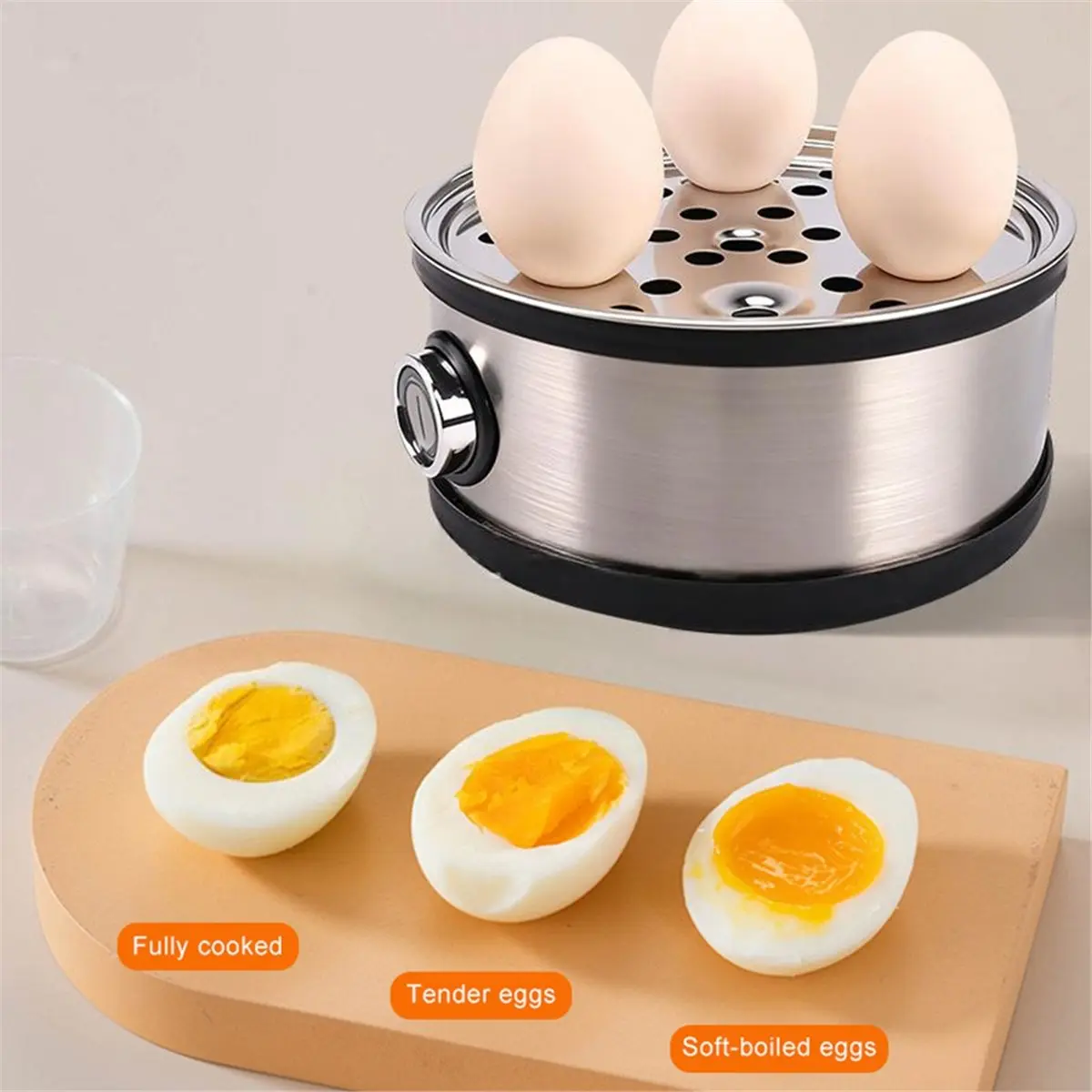 PHONE&GEAR Electric Egg Cooker Rapid Eggs Cooker 200W Rapid Eggs Cooker Hard/Medium/Soft-Boiled Eggs or Poaches Eggs Cooker EU
