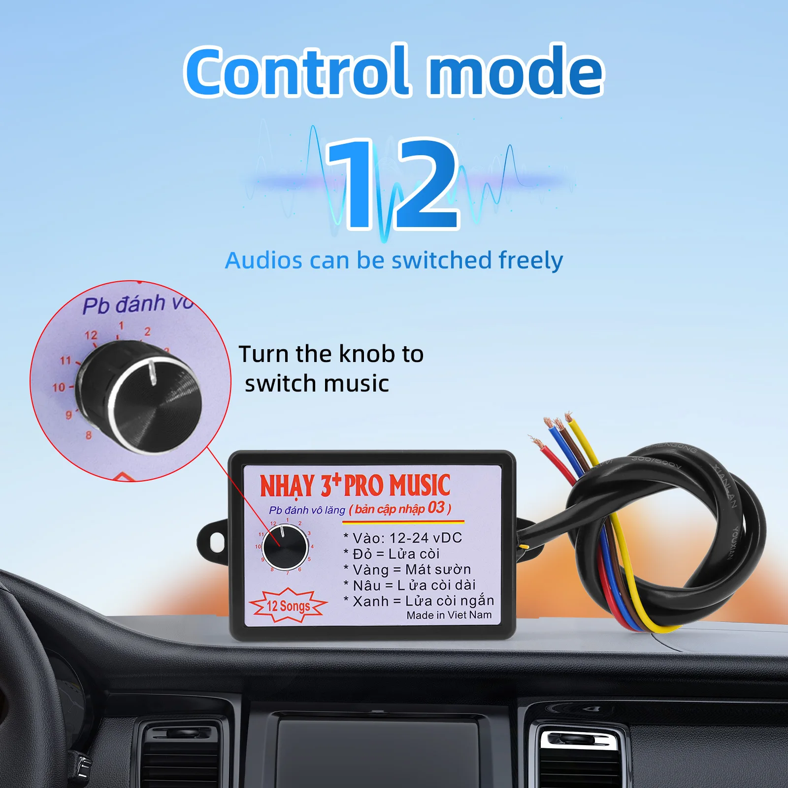 12 Sound Musical Electronic Horn Controller 3+Pro Horn Speaker Sound Control with Horn 12V Loud Sound Car For Boat Motor Custom
