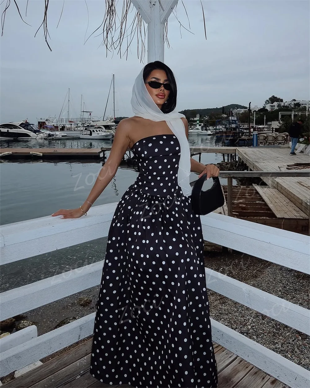 Zoci – robe de bal trapèze en Satin noir, sans bretelles, personnalisée, longue robe de soirée formelle, sans manches, tenue de soirée