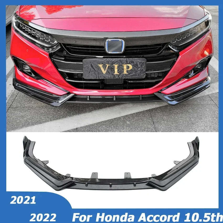 For Honda Accord 10.5th 2021-2022 Front Bumper Lip Spoiler Splitter Diffuser Protector Deflector Guard Body Kit Car Accessories