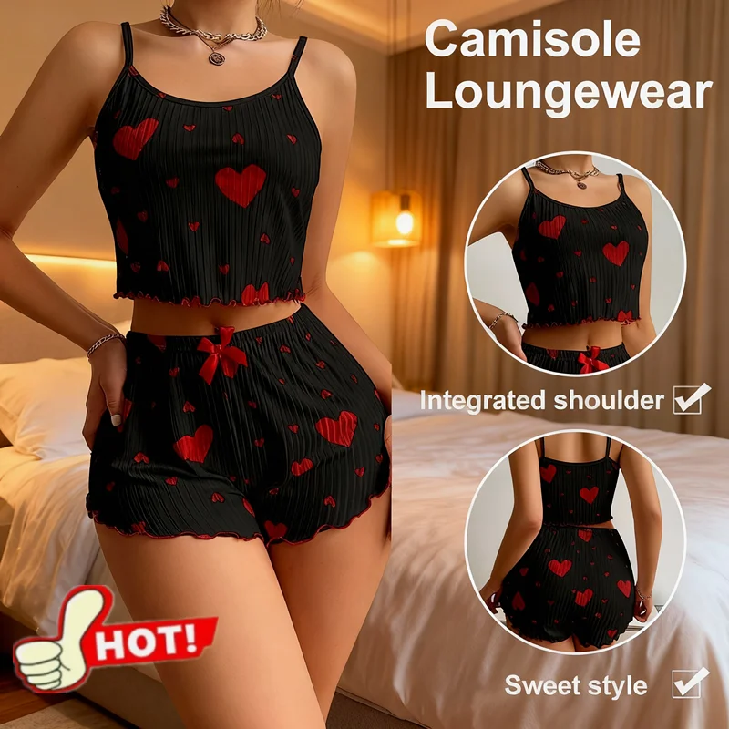 

НОВЫЕ майки на тонких бретельках для девочек + шорты, домашняя одежда, нижнее белье с принтом, пижама, сексуальное женское белье, майки, ночная рубашка, женская одежда для сна