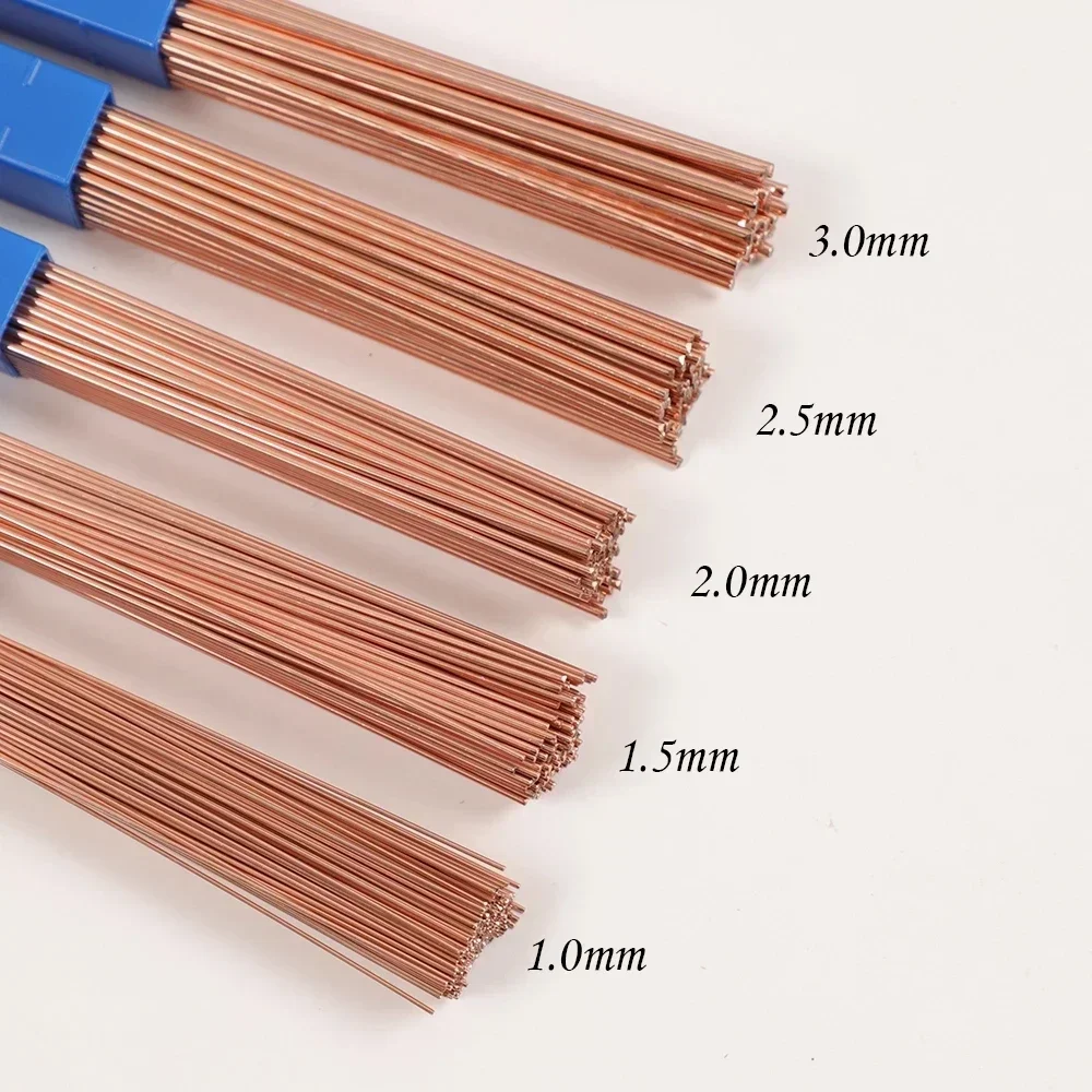 500mm Round Copper Welding Rod Flat Phosphorus Copper Bar Electrode Welding Wire Soldering Rod Repair Metal Tool 1/1.5/2/2.5/3mm