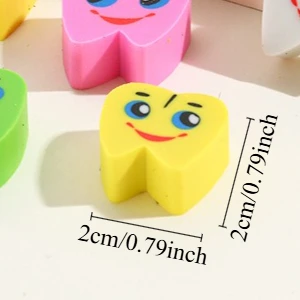 Colorful Tooth-shaped Creative Erasers - Cartoon Cute Tooth Erasers for Kids, Cross-border Combo Gift Set  Stationery Eraser image 6