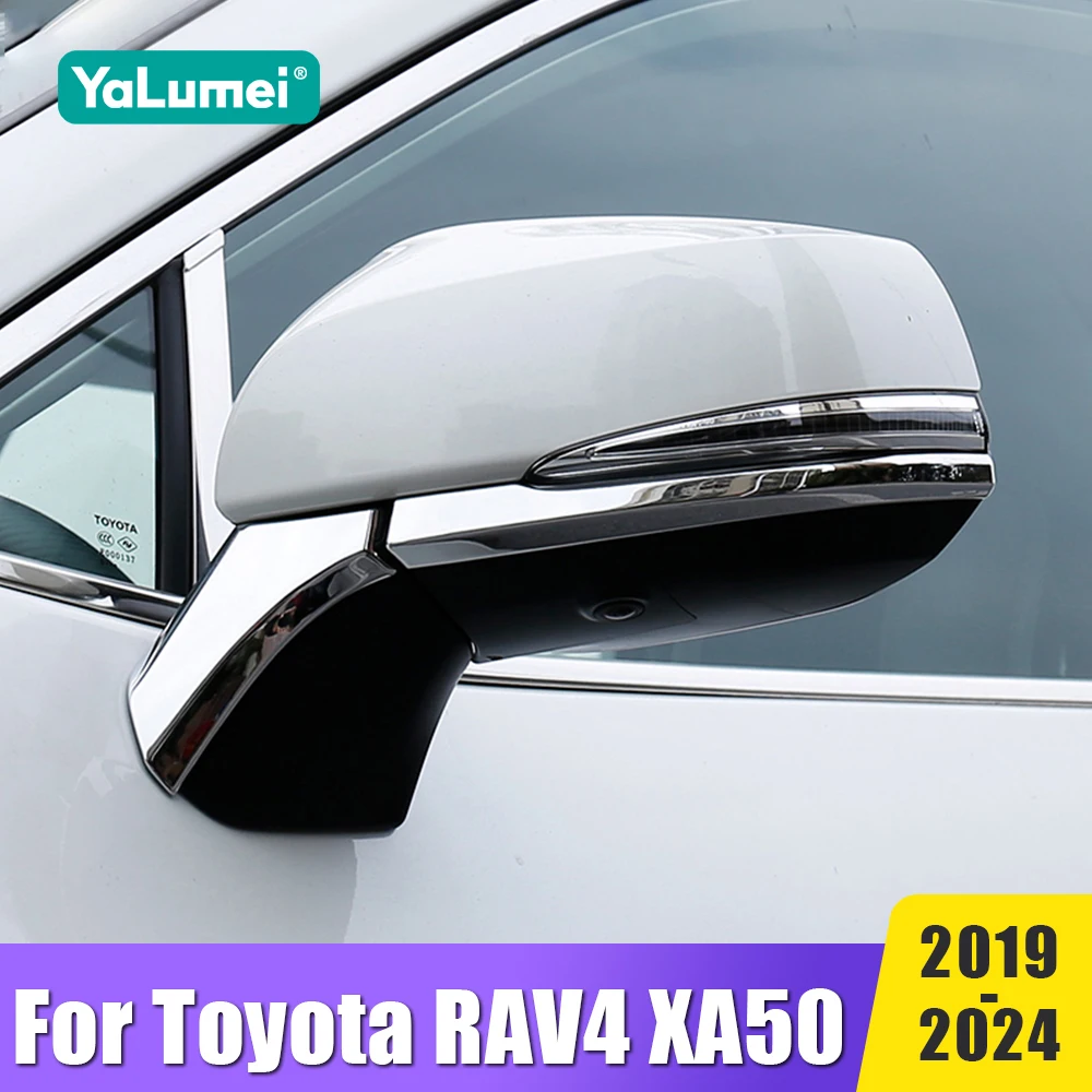 

Car Rearview Side Wing Mirror Base Cover Trim Exterior Moulding Strip For Toyota RAV4 XA50 2019-2021 2022 2023 2024 Accessories