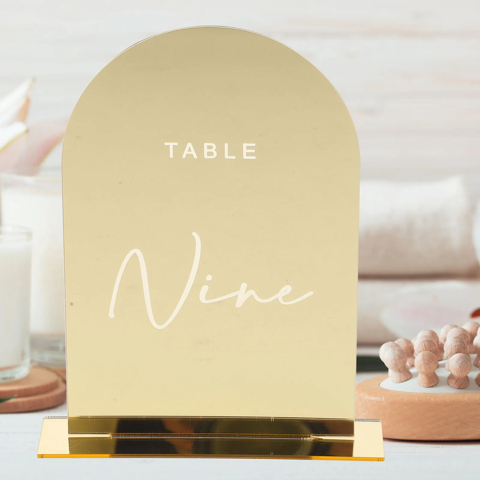 

10Pcs Golden Acrylic Table Number Signs Wedding Party Place Cards Easy to Use Acrylic Sign Table Numbers