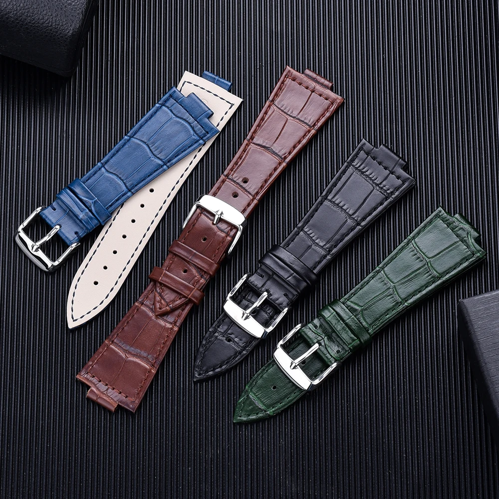 12mm Cowhide Leather Watchband For Tissot PRX series Strap T137.407 T137.410 Super Player Bracelet Convex End Men\'s Wrist Straps