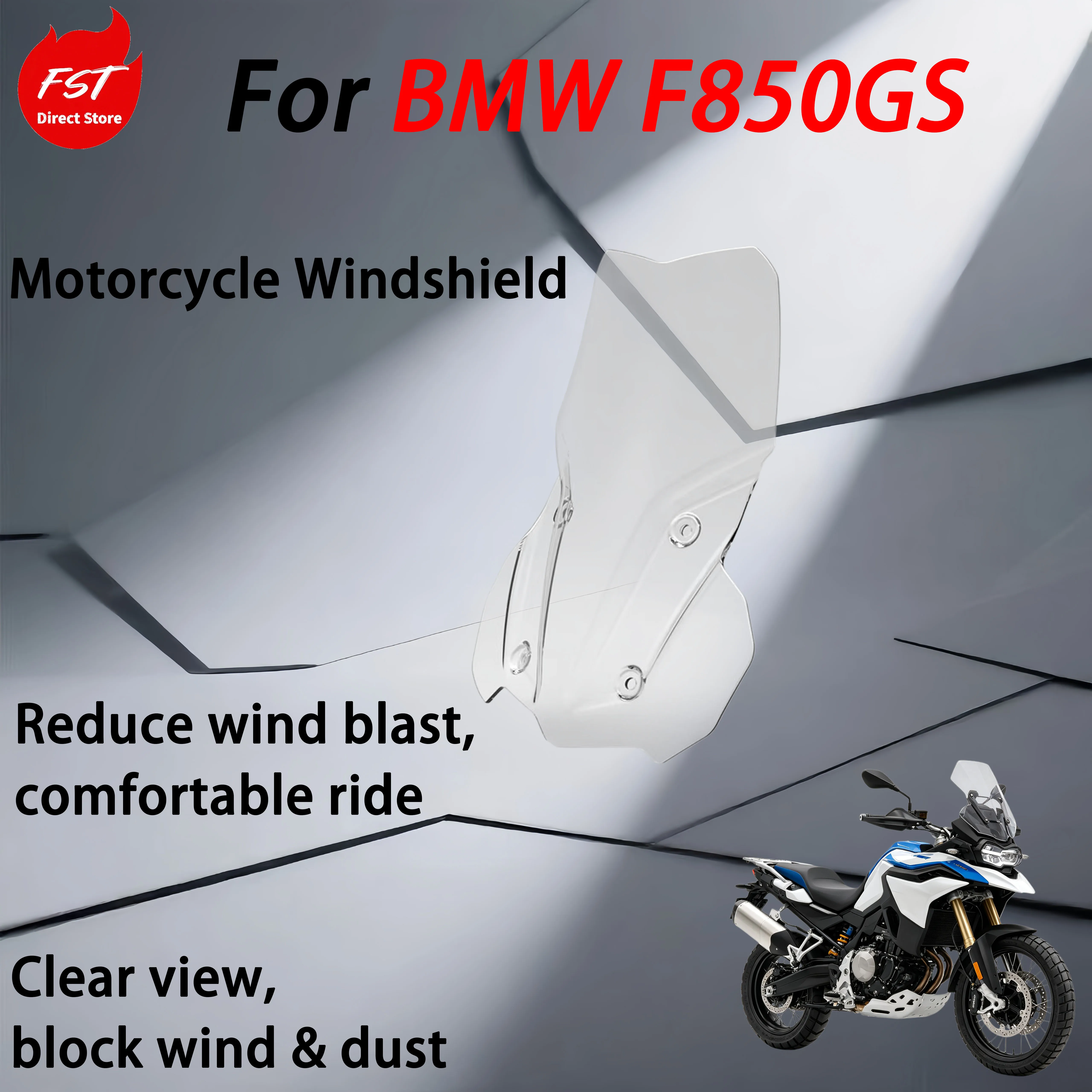 For BMW F850GS Motorcycle Heightened Windscreen, Extended Windshield, Wind Protection Modification Parts Taller windscreen