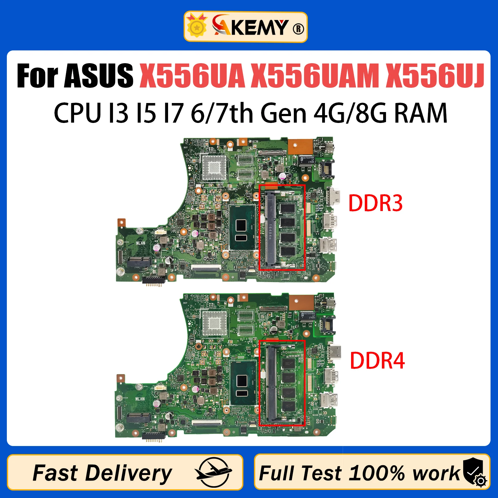 

X556UA Mainboard For ASUS X556UAM X556UJ A556U X556U X556UF X556UV X556UAK Laptop Motherboard I3 I5 I7 CPU DDR3L/DDR4 4GB/8GB