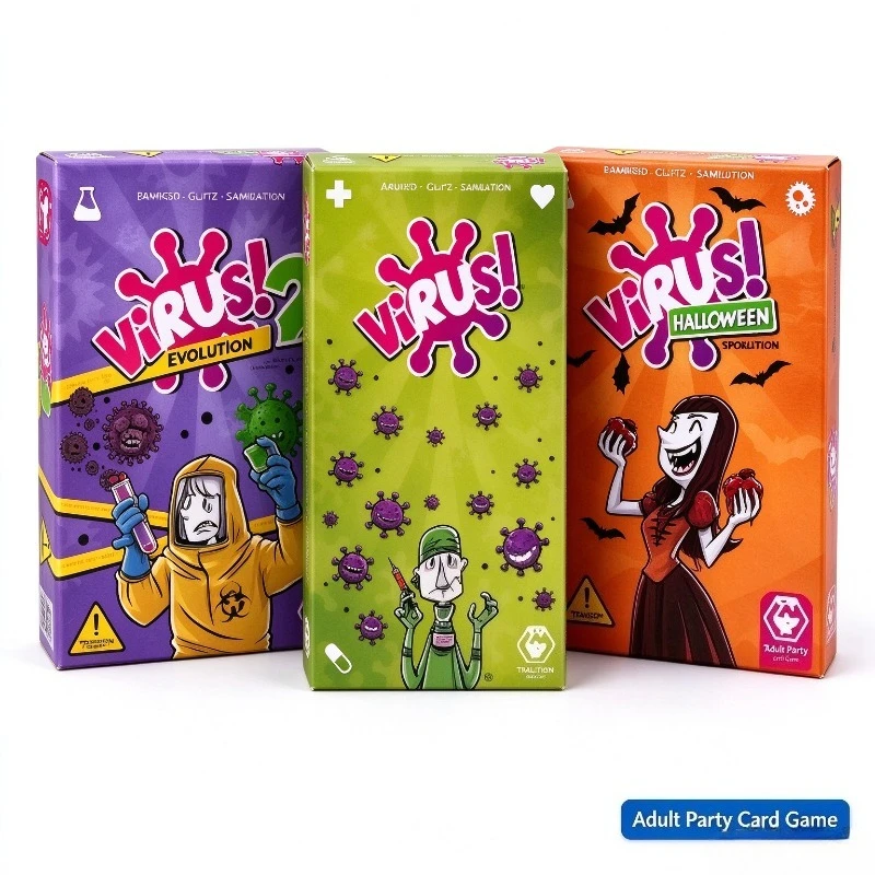 Virus Card Game, Strategy Party Tabletop Game, Adult Group Interactive Card Game, English Version Family Gathering Board Game