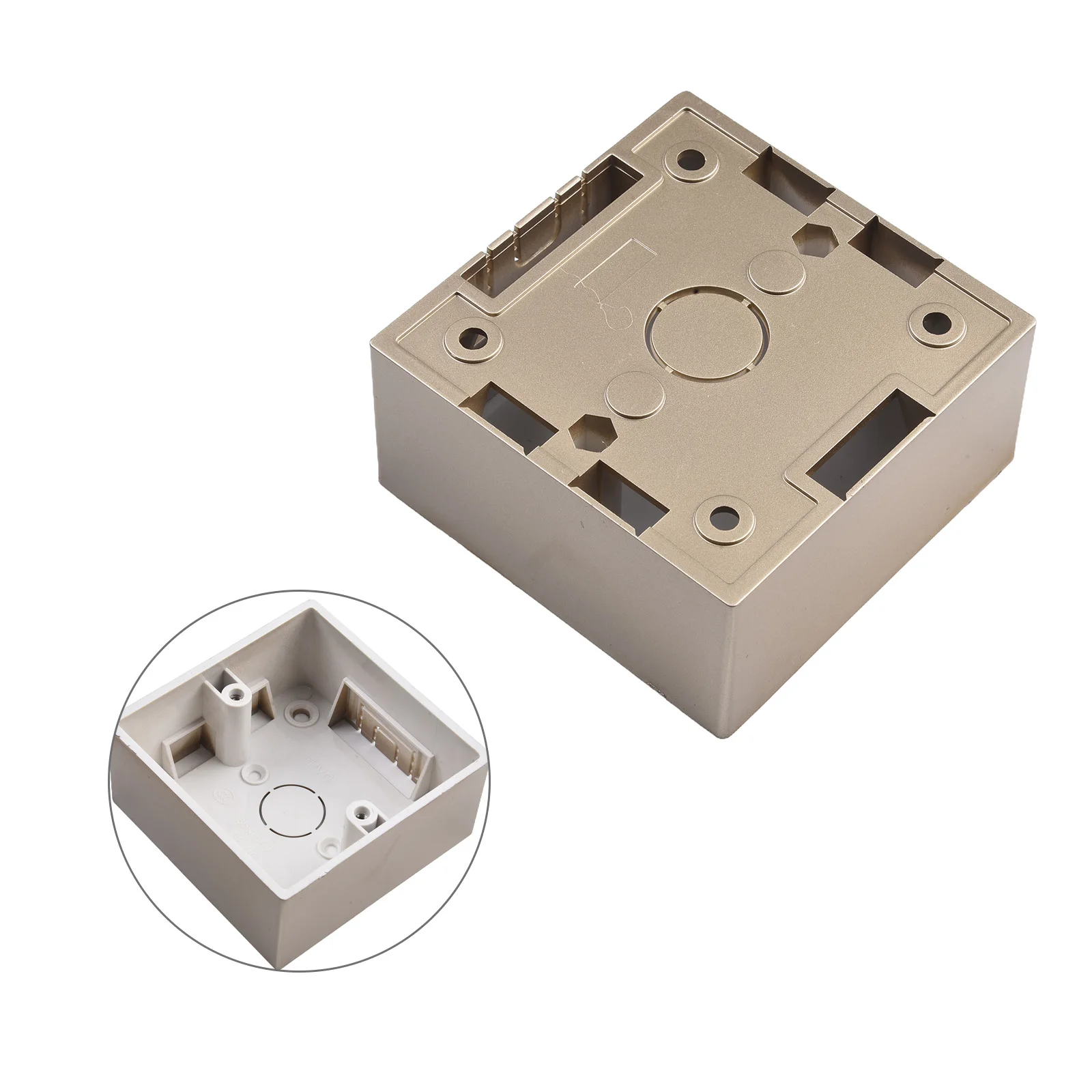 2pcs-montierte Box PVC Single Atress Box Ethernet Backbox Sockel für Frontplatten 86*86*40mm