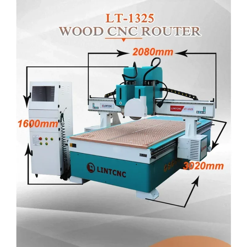 4-axis Wood Cnc Router 1325 1530 with Automatic 350mm Saw Blade Cutting Machine High-capability Wood Routers Price