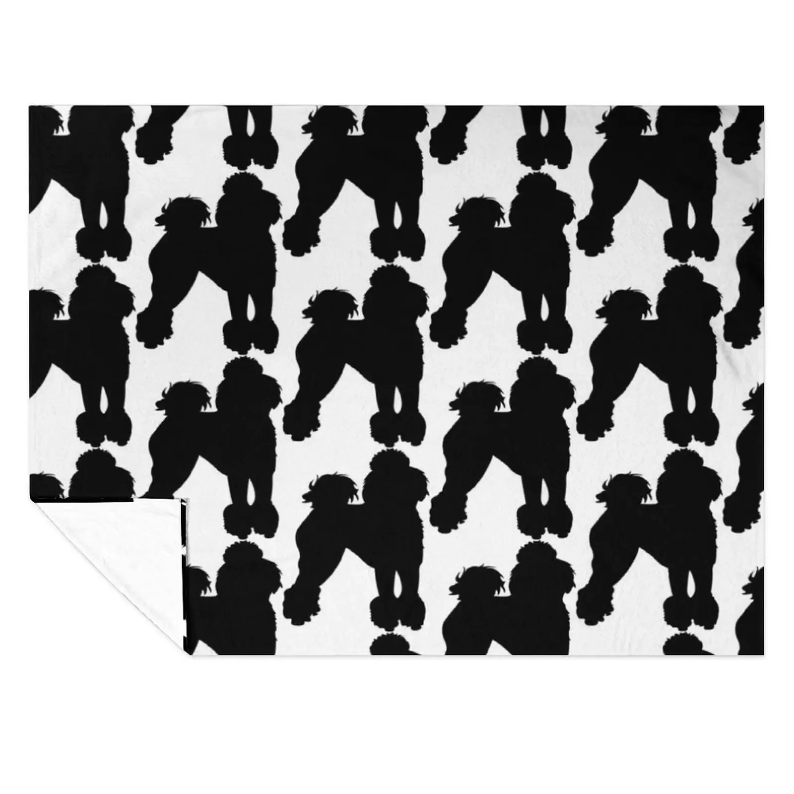 

Black Poodle Throw Blanket Sleeping Bag Shaggy Soft Beds Flannel Fabric Blankets