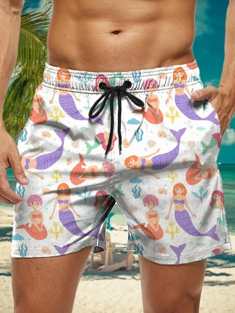 

Мужской купальник с 3d гавайским автомобильным принтом, гавайские шорты с японскими рыбками, мужские летние шорты для плавания, повседневные шорты на шнурке 2025