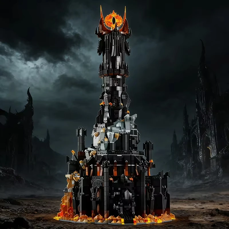 

Новый креативный конструктор «Черная башня» 2026 года, темная модель, набор строительных блоков, игрушка-конструктор для мальчиков и взрослых, подарок на день рождения и праздники