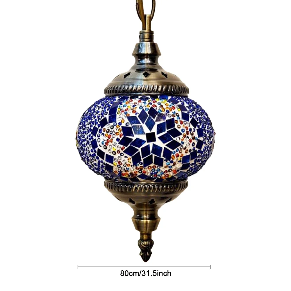 Mosaic Pendant Light Turkish Moroccan Mosaic Hanging Ceiling Lamp E27 Bar Restaurant Mediterranean Pendant Light Home Decoration