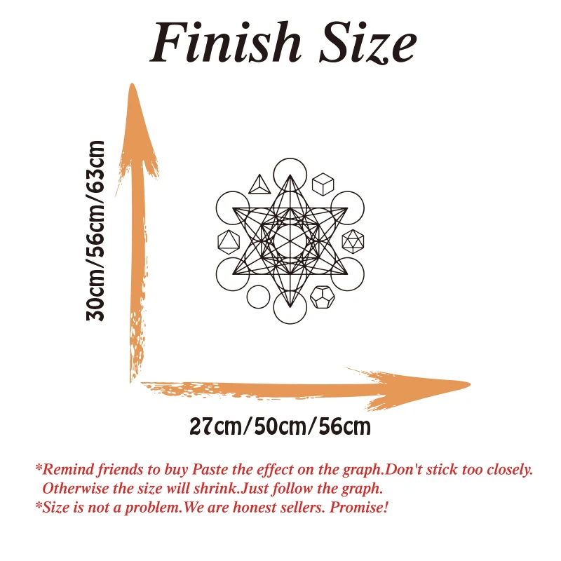 كبير ميتاترون مكعب النجم المقدس تيتراهيدرون الجدار ملصق مائي النار الأرض الهواء المياه الكون الفينيل غرفة نوم غرفة المعيشة ديكور