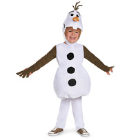 Girls Olaf Cartoon Snowman Hooded Jumpsuit Anime Yellow Nose Hat Costume Cartoon Movie Character Dress Up Holiday Party Costume