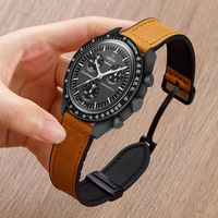 Leather+Silicone Band For Omega X Swatch Joint MoonSwatch Strap Magnetic Bracelet Vintage Band For MoonSwatch Watchband Correa