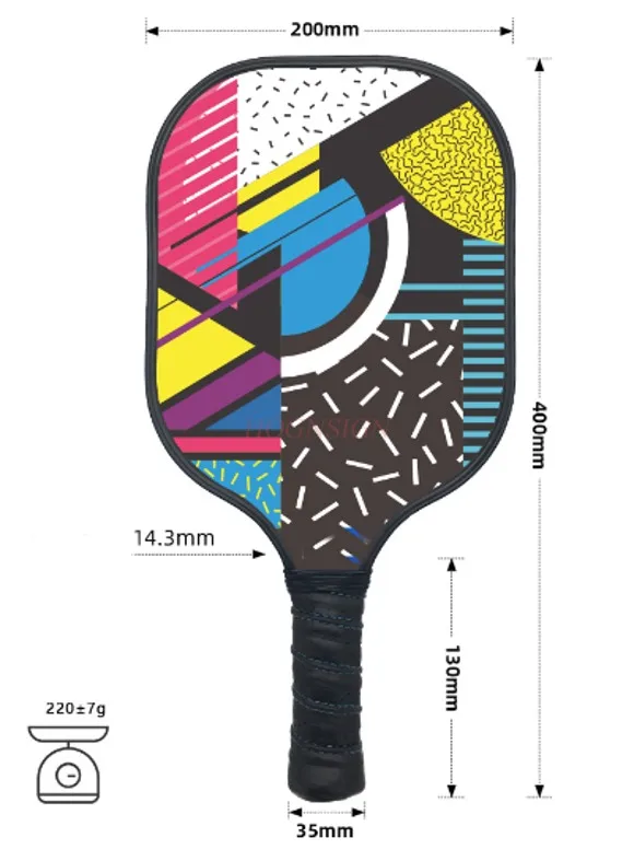 Pickleball raqueta de fibra de carbono, raqueta de entrenamiento