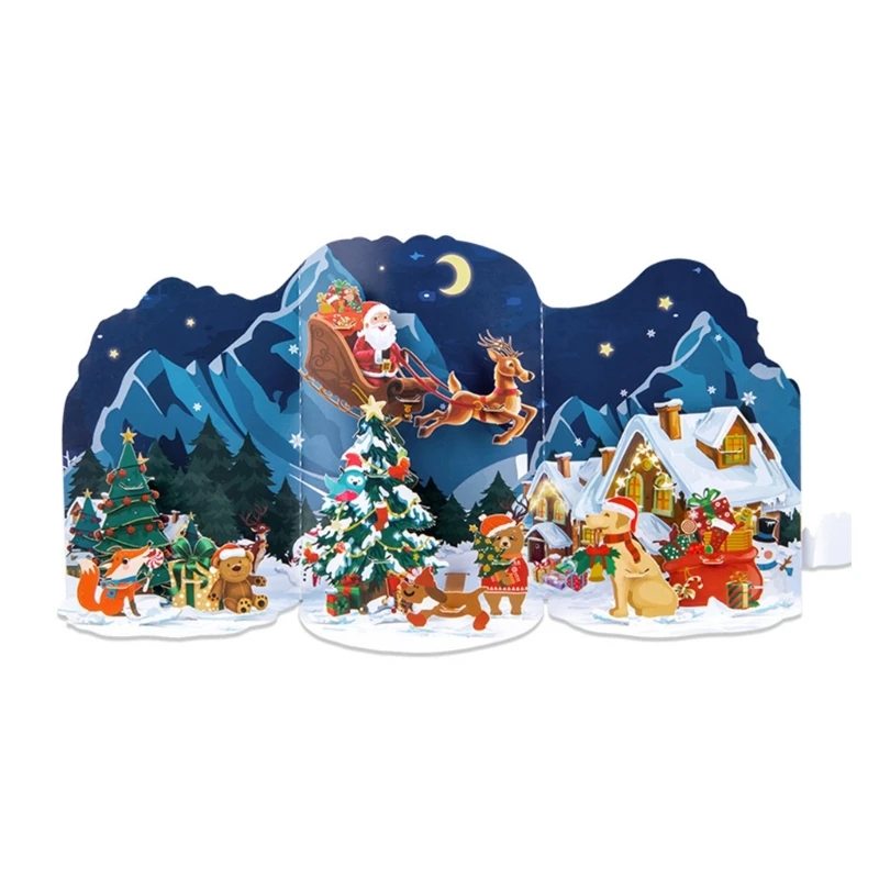 Handmade 3D Christmas Theme Popup Card for Family Gathering Unique Greeting Card Drop shipping