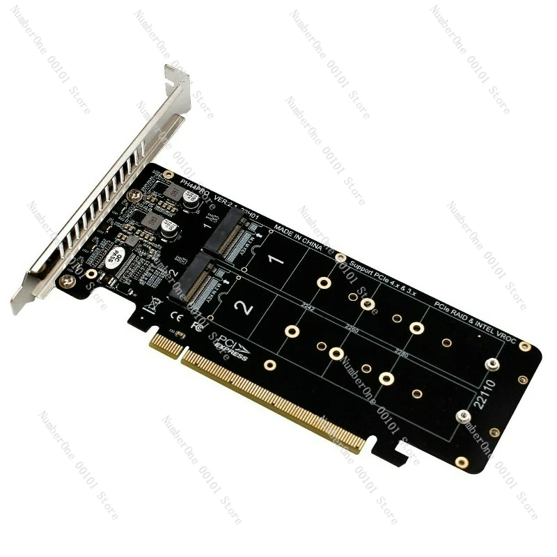 PCIeX16 to M.2 M-key NVMEx4SSD 2U Server RAID Array Expansion Adapter Split Card