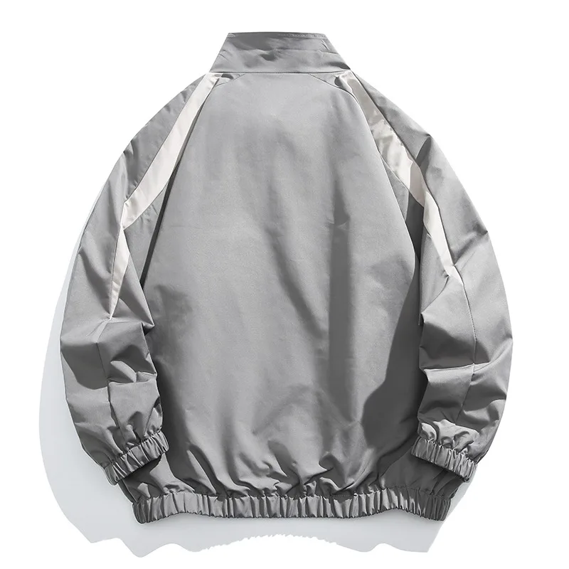 Chaqueta de béisbol reflectante de retazos informal para hombre, abrigo de primavera y otoño para adolescentes, ropa de calle de moda, prendas de vestir exteriores juveniles