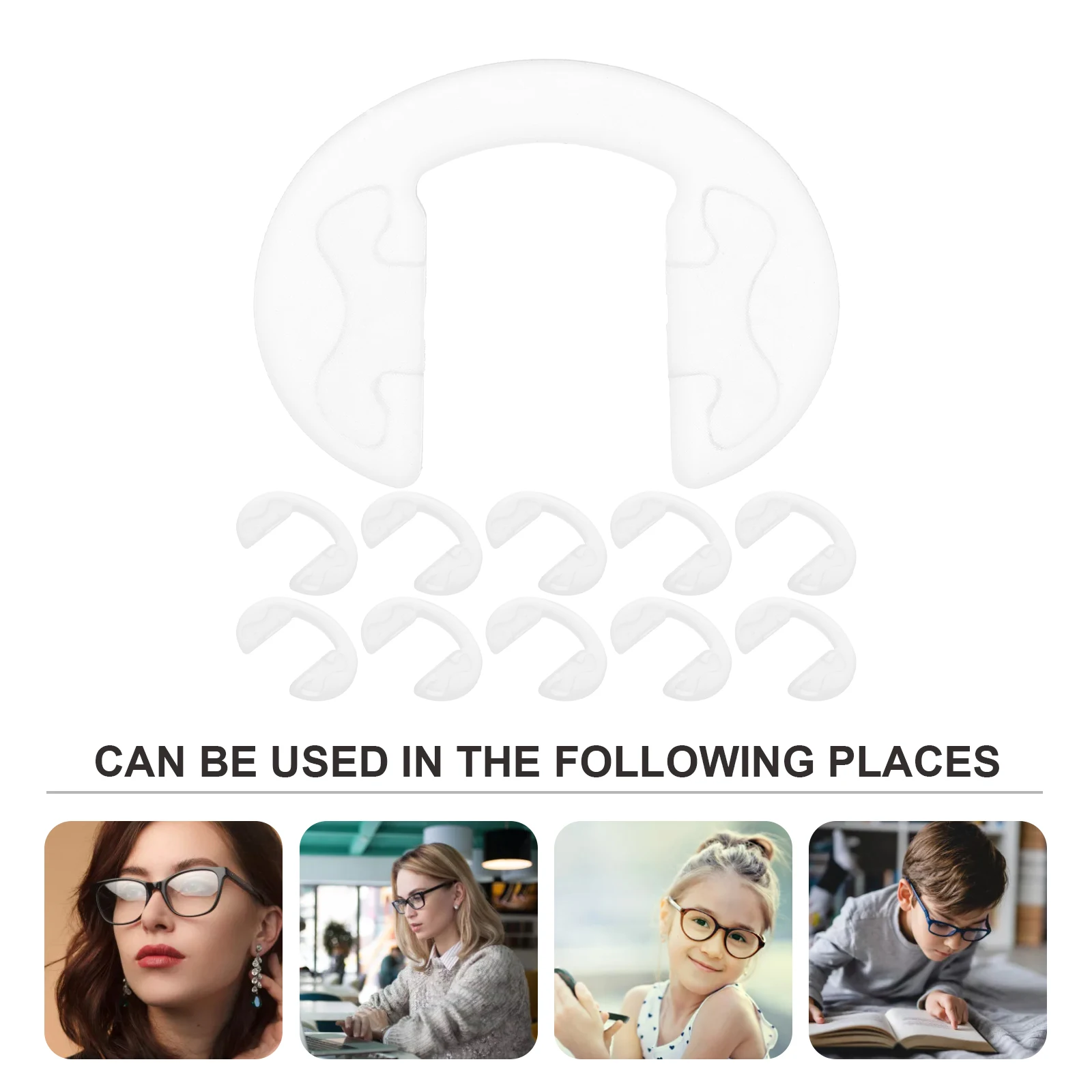 

10pcs Glasses Nose Pads Non Slip Eyeglass Accessories Silica Gel Protector Mats Transparent Color Fit Various Frames